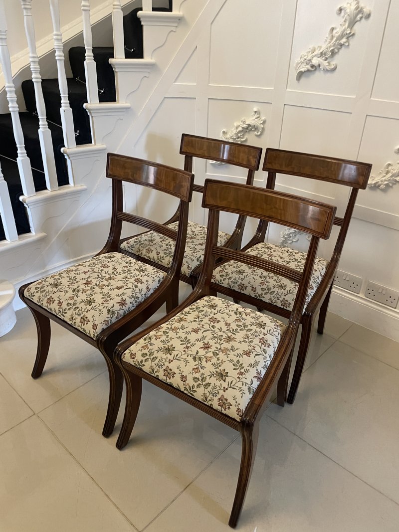 Set of 6 Antique Regency Quality Mahogany Dining Chairs - Image 2